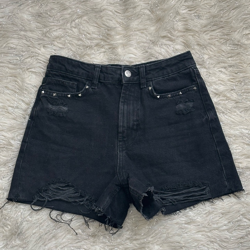 Black Distressed Women’s Denim Shorts